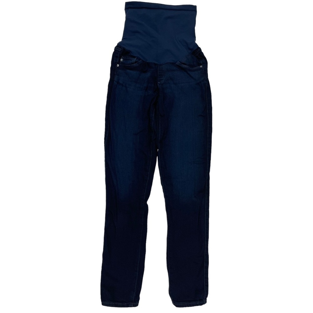 Women's Dark Blue High-Waisted  Maternity Jeans